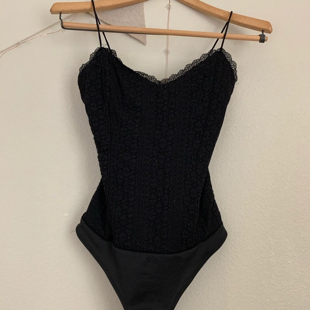 Black Spaghetti Strap Onesie